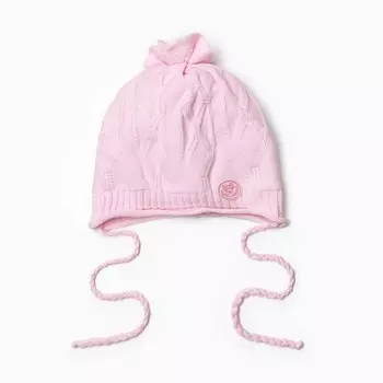 Шапка детская, цвет розовый, размер 38-40