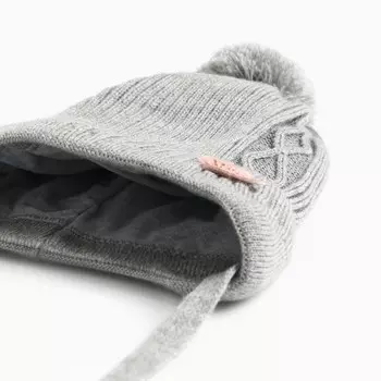 Шапка детская, цвет серый/сердечки, размер 46-50