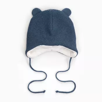 Шапка детская, цвет синий, размер 44-46