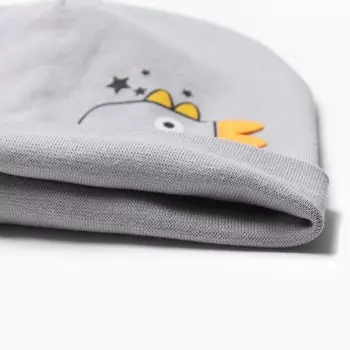 Шапка детская, цвет светло-серый, размер 46-48