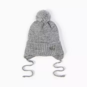 Шапка детская, цвет светло-серый, размер 52-54