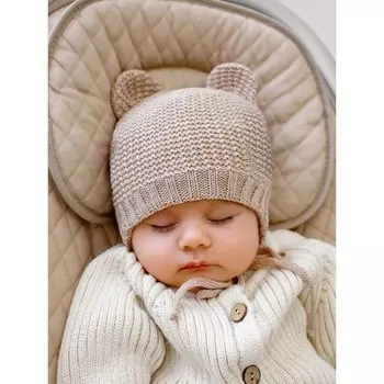 Шапка детская демисезонная, Pure Love Teddy, размер 44-46, цвет бежевый