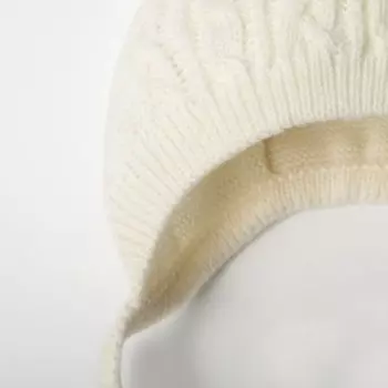 Шапка детская "МиМиМи", цвет молочный, 1-3 мес