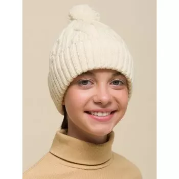 Шапка детская, размер 53-54, цвет молочный