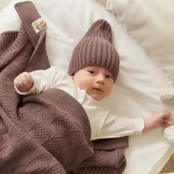 Шапка детская, рост 80 см, цвет кофейный