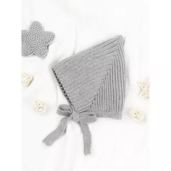 Шапка детская вязаная демисезонная, Pure Love Elf, размер 44-46 серый