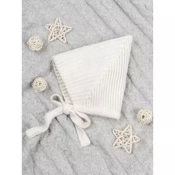 Шапка детская вязаная демисезонная, Pure Love Elf, размер 42-44 молочный