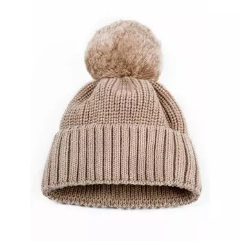 Шапка детская вязаная демисезонная, Pure Love Muffin, размер 38-40 , цвет бежевый