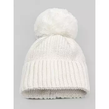 Шапка детская вязаная демисезонная, Pure Love Muffin, размер 40-42 , цвет молочный