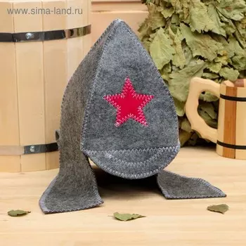 Шапка для бани "Будёновка" тёмная