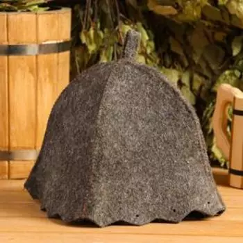 Шапка для бани и сауны «Классическая», полиэфир 70%, шерсть 30%, тёмная, «Добропаровъ»