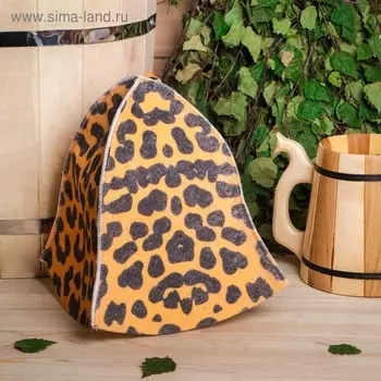 Шапка для бани "Леопард" войлок