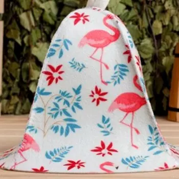 Шапка для бани "Розовый фламинго"