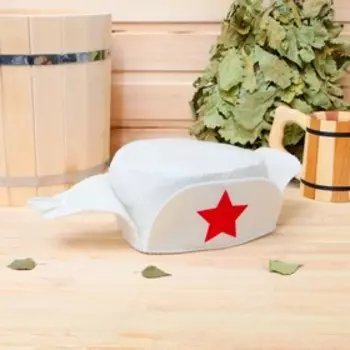 Шапка для бани и сауны «Ушанка», полиэфир 70%, шерсть 30%, «Добропаровъ»