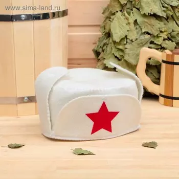 Шапка для бани и сауны «Ушанка», полиэфир 70%, шерсть 30%, «Добропаровъ»