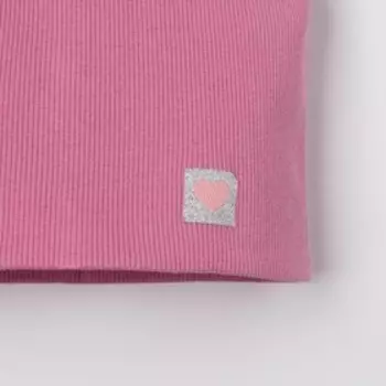 Шапка для девочки, цвет пудра/маленькое сердечко, размер 46-50