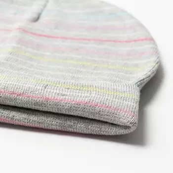 Шапка для девочки, цвет серый меланж, размер 54-56