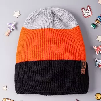 Шапка для мальчика, цвет черный, р-р 47-50 см (9-18 мес.)