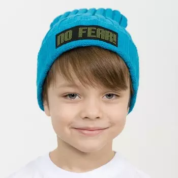 Шапка для мальчиков, размер 48-50, цвет голубой