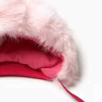 Шапка "Лиза" для девочки, цвет тёмно-розовый/светло-розовый, размер 48