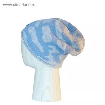 Шапка, one size, цвет голубой/светло-серый