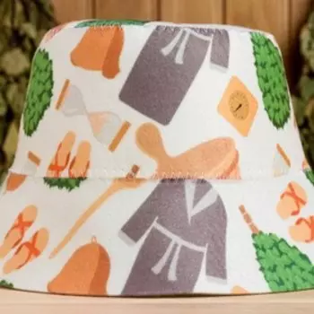 Шапка - панама для бани Банный принт