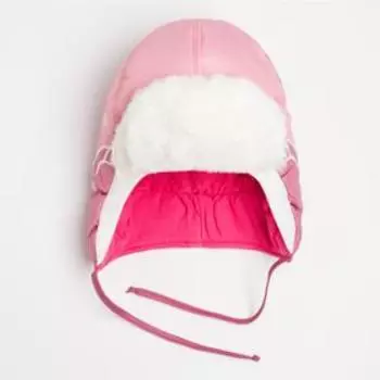 Шапка «Рики борд» для девочки, цвет светло-розовый/брусника, размер 52