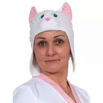 Шапка с ушами взрослая «Кошечка белая», плюш, р. 55-58