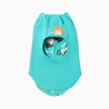 Шапка-шлем детская, размер 44-46, зелёная