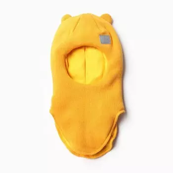 Шапка-шлем для девочки, размер 42-46, горчичная