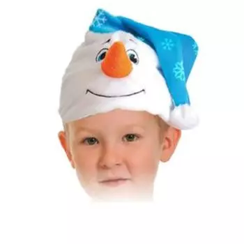 Шапка "Снеговичок" плюш, размер 53-55 (4007)