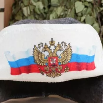 Шапка - ушанка для бани и сауны «Герб», войлок, «Добропаровъ»