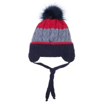 Шапка вязаная с помпоном для мальчика, размер 50