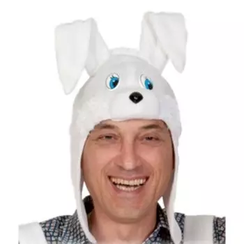 Шапка "Зайчик" плюш с ушами, взрослая, размер 55-58 см