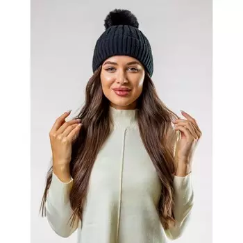 Шапка женская Isee, размер 52-56, цвет чёрный