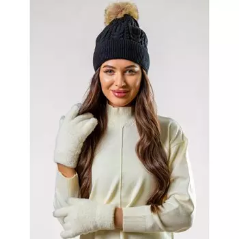 Шапка женская Isee, размер 52-56, цвет чёрный