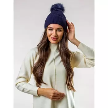 Шапка женская Isee, размер 52-56, цвет тёмно-синий