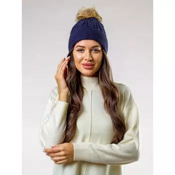 Шапка женская Isee, размер 52-56, цвет синий