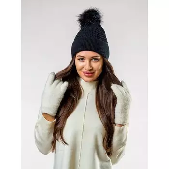 Шапка женская Isee, размер 52-56, цвет чёрный