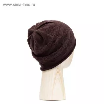 Шапка женская, размер one size, тёмно-коричневый
