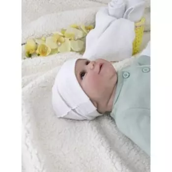 Шапочка детская, возраст 0-1 год, цвет белый