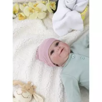 Шапочка детская, возраст 0-3 мес, цвет пыльная роза