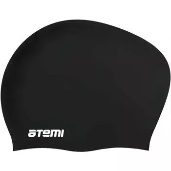Шапочка для плавания ATEMI LC-02, силикон, для длинных волос, цвет чёрный