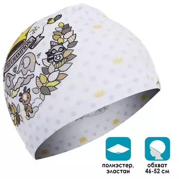 Шапочка для плавания детская ONLYTOP «Маленький чемпион», тканевая, обхват 46-52 см
