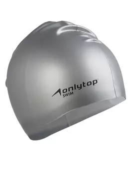 Шапочка для плавания взрослая, силиконовая, 46 гр, серая