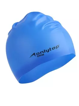 Шапочка для плавания взрослая, силиконовая, 46 гр, синяя