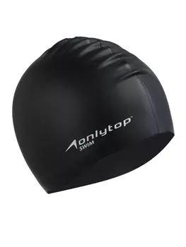 Шапочка для плавания взрослая, силиконовая, 46 гр, чёрная