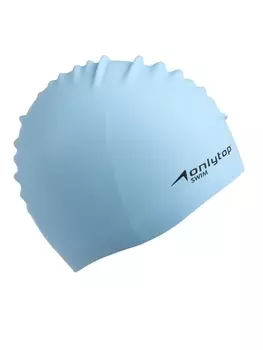 Шапочка для плавания силиконовая 56 гр, цвет голубой