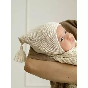 Шапочка вязаная детская Amarobaby Pure Love Sweet размер 44-46, цвет молочный