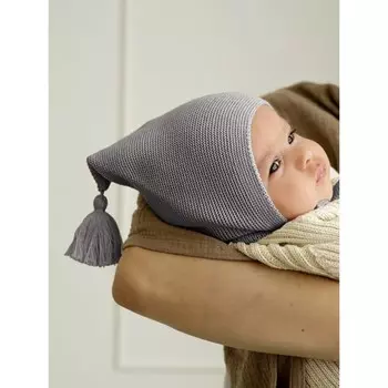 Шапочка вязаная детская Amarobaby Pure Love Sweet размер 40-42, цвет серый